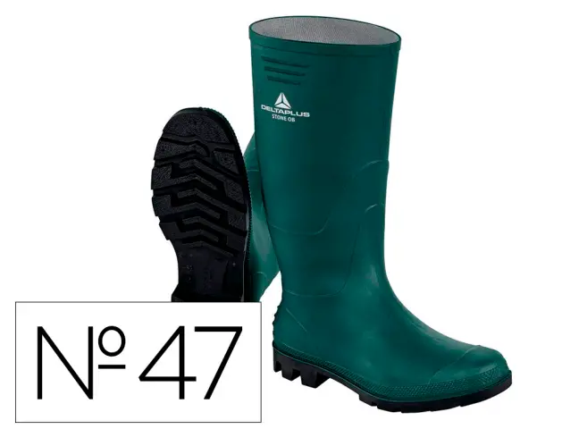 Imagen Botas deltaplus de seguridad stone pvc verde suela de tacos talla 47