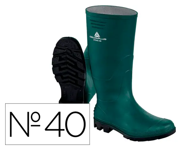 Imagen Botas deltaplus de seguridad stone pvc verde suela de tacos talla 40