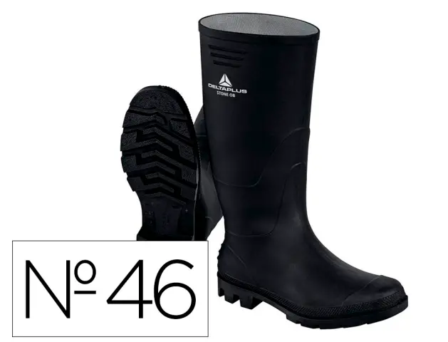 Imagen Botas deltaplus de seguridad stone pvc negro suela de tacos talla 46