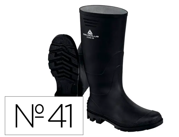 Imagen Botas deltaplus de seguridad stone pvc negro suela de tacos talla 41