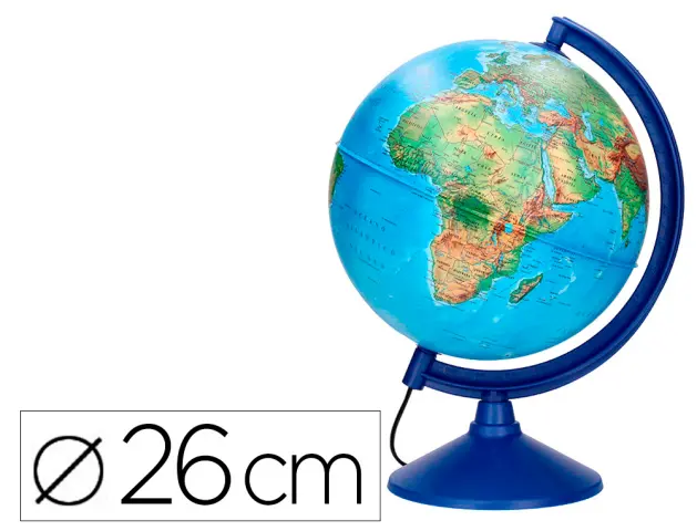Imagen Globo terraqueo liderpapel con luz fisico y politico diametro 26 cm