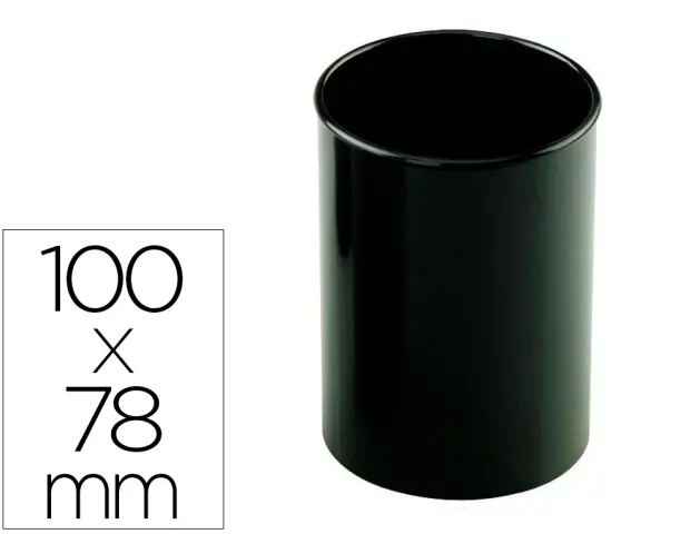 Imagen Cubilete portalapices faibo plastico reciclado color negro 78 mm diametro x 100 mm alto