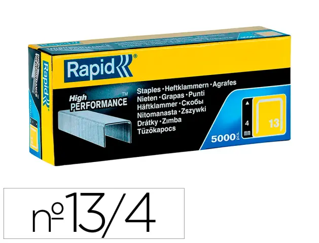 Imagen Grapas rapid 13/4 mm galvanizada caja de 5000 unidades