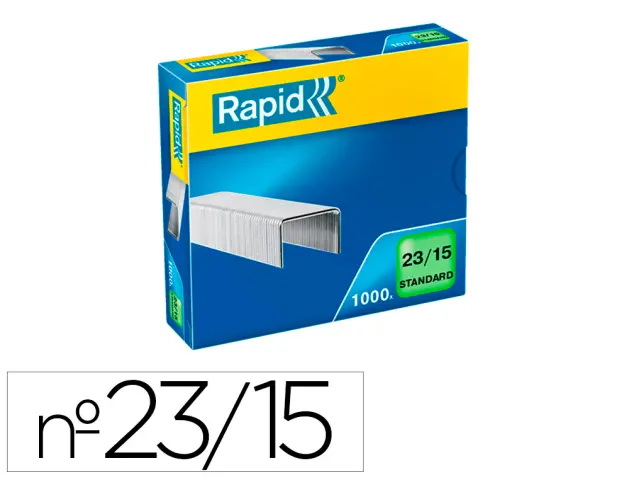 Imagen Grapas rapid 23/15 mm galvanizada caja de 1000 unidades