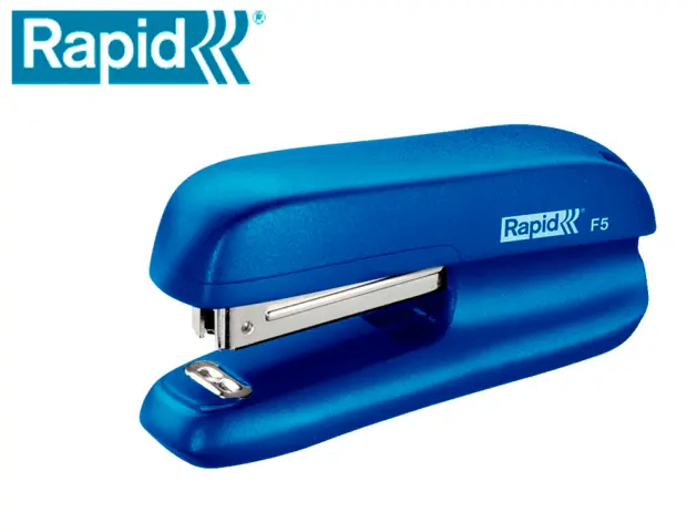 Imagen Grapadora rapid f5 mini plastico capacidad de grapado 10 hojas usa grapas n 10 color azul