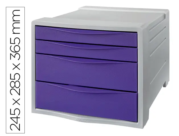 Imagen Fichero cajones de sobremesa esselte colour breeze plastico 4 cajones color lavanda