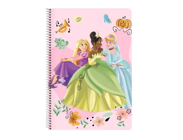 Imagen Cuaderno espiral safta folio 80 h 60 gr cuadro 4 mm tapa extradura princesas disney magical