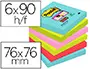 Imagen Bloc de notas adhesivas quita y pon post-it super sticky 76x76 mm con 90 hojas pack de 6 unidades colores miami 2