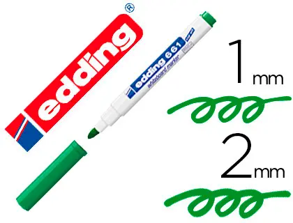 Imagen Rotulador edding para pizarra blanca 661 color verde punta redonda 1-2 mm recargable