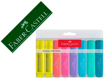 Imagen Rotulador faber fluorescente 1546 color pastel estuche 8 unidades surtidas