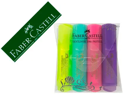 Imagen Rotulador faber fluorescente 1546 color pastel estuche 4 unidades surtidas