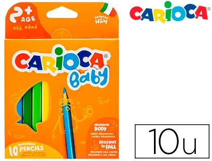Imagen Lapices de colores carioca baby 2 aos caja de 10 colores surtidos