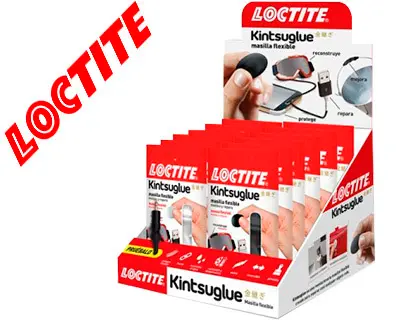Imagen Masilla reparadora loctite kintsu glue expositor 16 unidades 8 blancas y 8 negras