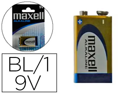 Imagen Pila maxell alcalina 9v lr09 blister de 1 unidad