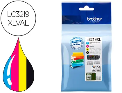 Imagen Ink-jet brother lc3219xlval multipack 4 colores negro / amarillo / cian / magenta alta capacidad 3000 pag negro