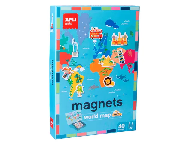 Imagen Juego apli didactico magnetico mapa mundi 40 piezas