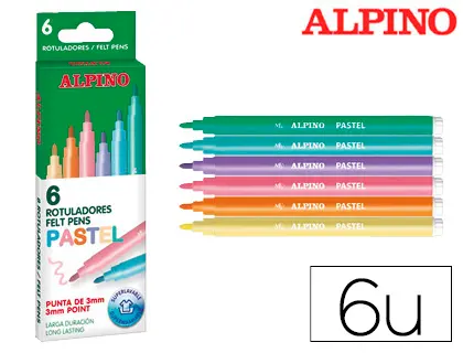 Imagen Rotulador alpino standard pastel caja de 6 colores surtidos