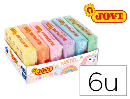 Imagen Plastilina jovi 70 surtida tamao pequeo colores pastel surtidos caja de 6 unidades 50 g