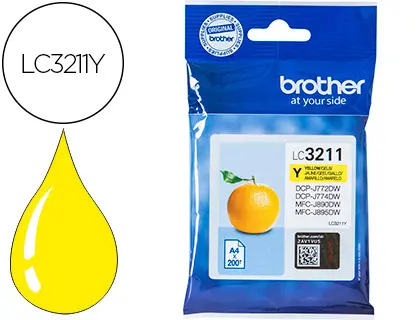 Imagen Ink-jet brother lc3211y dcp-j572 / dcp-j772 / dcp-j774 / mfc-j890 / mfc-j895 amarillo 200 pag