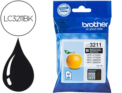 Imagen Ink-jet brother lc3211bk dcp-j572 / dcp-j772 / dcp-j774 / mfc-j890 / mfc-j895 negro 200 pag
