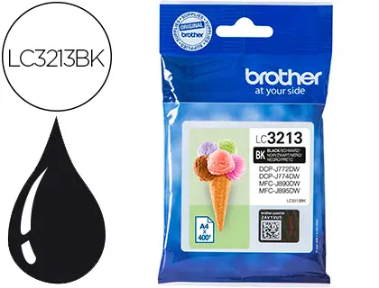 Imagen Ink-jet brother lc3213 dcp-j572 / dcp-j772 / dcp-j774 / mfc-j890 / mfc-j895 negro 400 pag