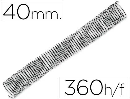 Imagen Espiral metalico q-connect 64 5:1 40mm 1,2mm caja de 25 unidades