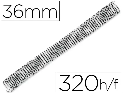 Imagen Espiral metalico q-connect 64 5:1 36mm 1,2mm caja de 25 unidades