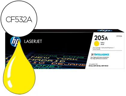 Imagen Toner hp 205a laserjet m154a / 154nw / mfp m180n / 181fw amarillo 900 paginas