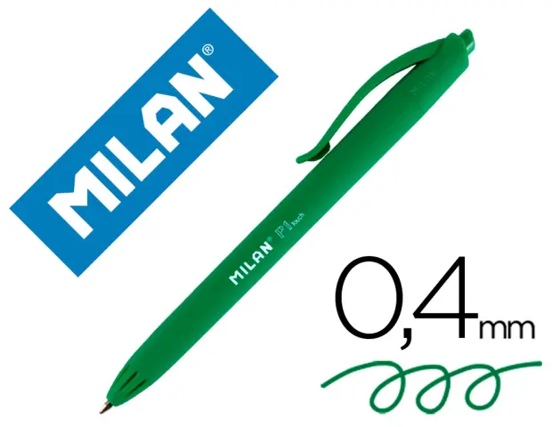 Imagen Boligrafo milan p1 retractil 1 mm touch verde