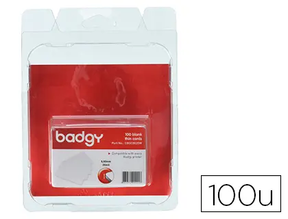 Imagen Tarjeta pvc para impresora badgy grosor 0,50 mm pack de 100 unidades