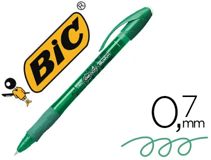 Imagen Boligrafo bic gelocity illusion borrable verde punta de 0,7 mm