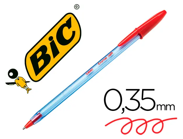 Imagen Boligrafo bic cristal soft rojo punta de 1,2 mm