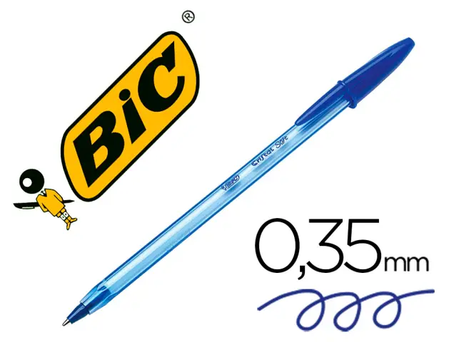 Imagen Boligrafo bic cristal soft azul punta de 1,2 mm