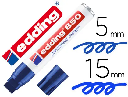 Imagen Rotulador edding marcador permanente 850 azul punta biselada 5-15 mm recargable