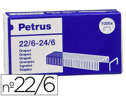 Imagen Grapas petrus n 22/6 galvanizada caja de 1000 unidades