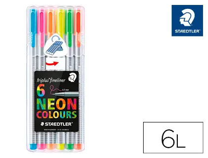 Imagen Rotulador staedtler triplus neon colours estuche de 6 unidades colores surtidos