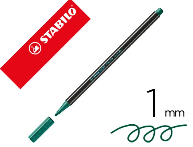 Imagen Rotulador stabilo acuarelable pen 68 metalico verde 1 mm