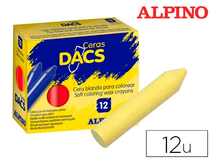 Imagen Lapices cera dacs unicolor amarillo claro caja de 12 unidades