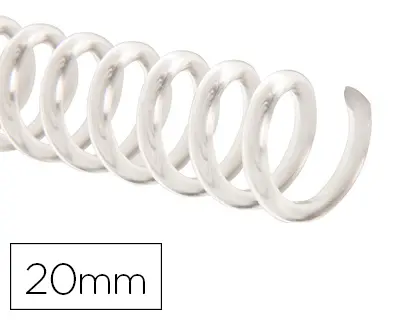 Imagen Espiral plastico q-connect transparente 32 5:1 20mm 2mm caja de 100 unidades