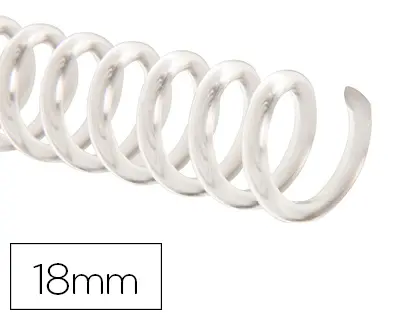 Imagen Espiral plastico q-connect transparente 32 5:1 18mm 2mm caja de 100 unidades