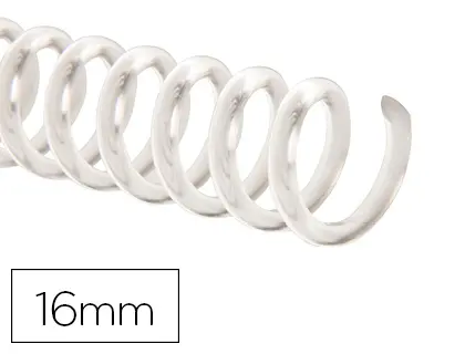Imagen Espiral plastico q-connect transparente 32 5:1 16mm 2mm caja de 100 unidades