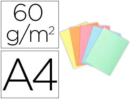 Imagen Subcarpeta cartulina exacompta din a4 paquete de 100 unidades colores pastel surtidos 60 gr