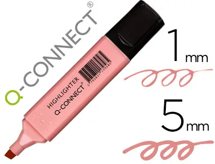 Imagen Rotulador q-connect fluorescente pastel rosa punta biselada