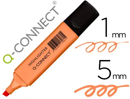 Imagen Rotulador q-connect fluorescente pastel naranja punta biselada