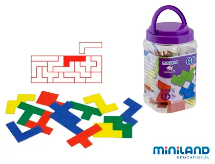 Imagen Juego didactico miniland pentominos de colores