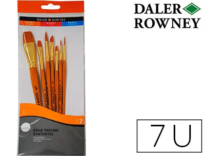 Imagen Pinceles daler rowney simply art sintentico mango corto dorado blister de 7 unidades