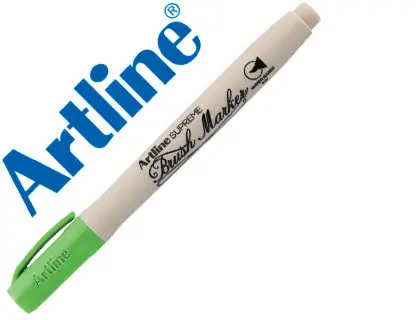 Imagen Rotulador artline supreme brush pintura base de agua punta tipo pincel trazo variable verde amarillento