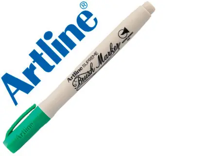 Imagen Rotulador artline supreme brush pintura base de agua punta tipo pincel trazo variable verde