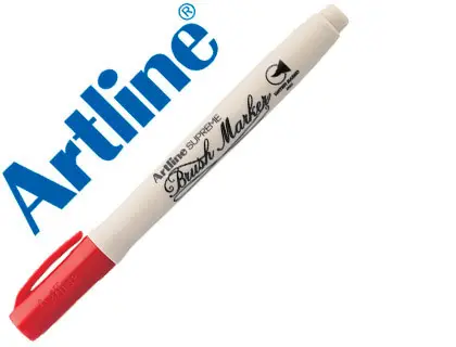 Imagen Rotulador artline supreme brush pintura base de agua punta tipo pincel trazo variable rojo