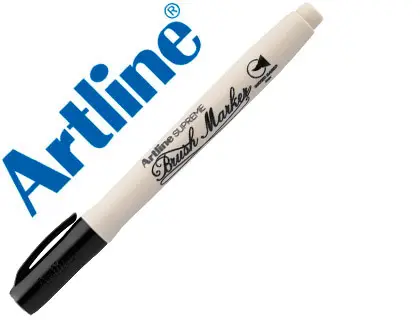 Imagen Rotulador artline supreme brush pintura base de agua punta tipo pincel trazo variable negro